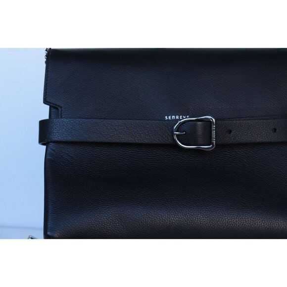 Senreve Women's Large Soft Black Cavalla Satchel Piccola Leather Clutch $1100 - Picture 6 of 13